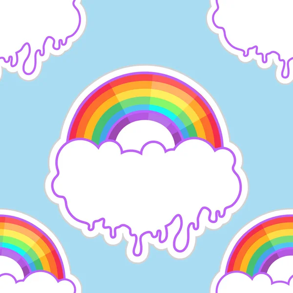 有彩虹和云彩的 Lgbt — 图库矢量图片