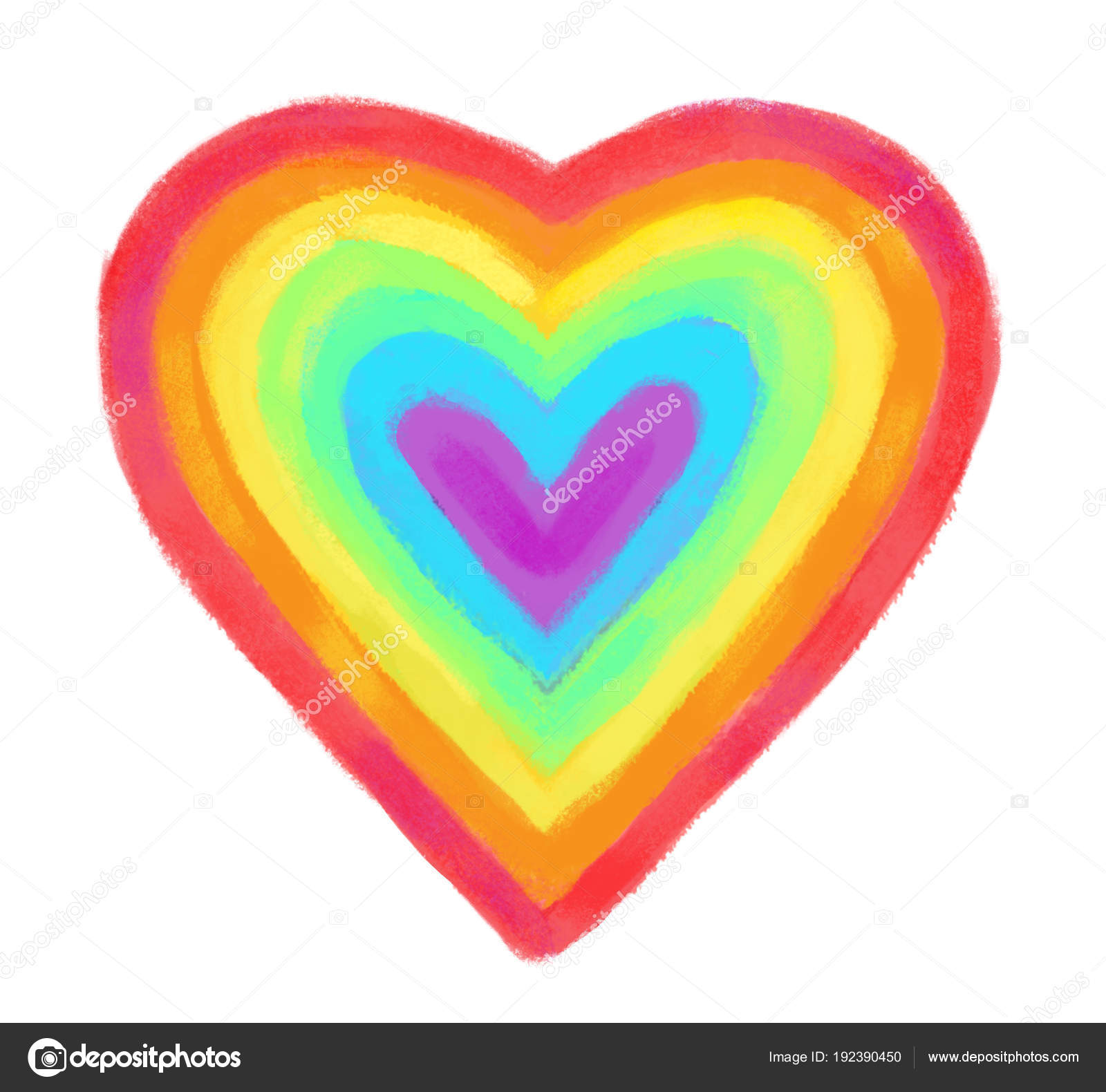 Rainbow Heart Isolated White Background Stock Photo Image By C Vgorbash 192390450