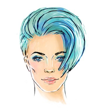 Moda kısa pixie saç kesimi olan kadın portresi