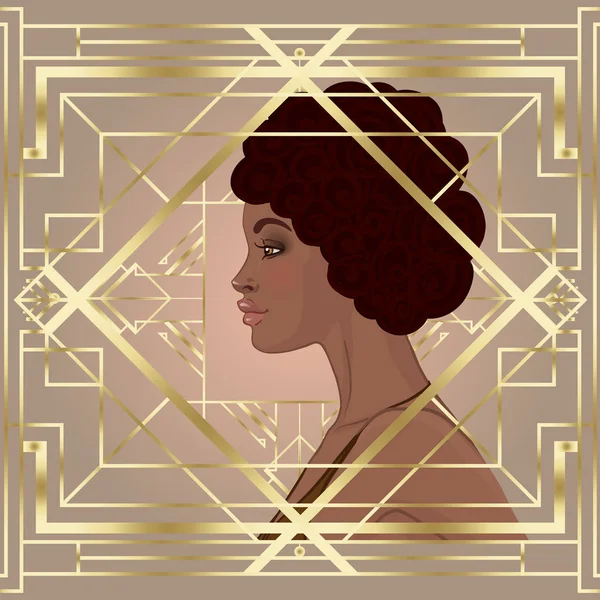 Art deco menina — Vetor de Stock