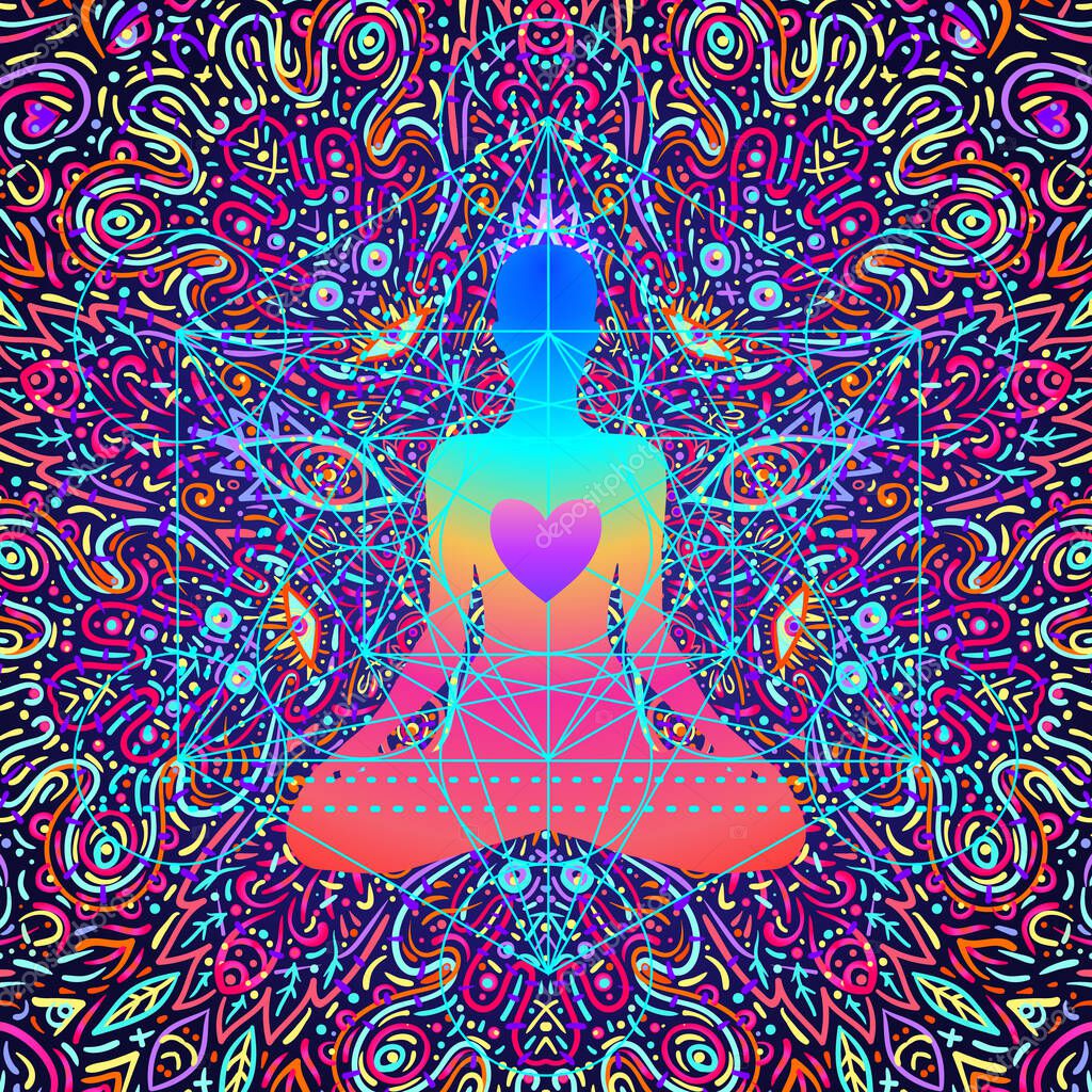 Vettoriale stockBuddha su sfondo colorato al neon. Illustrazione  vettoriale. Composizione psichedelica dei funghi. Indiano, Buddismo,  Tatuaggio spirituale, yoga, spiritualità. Adesivo, patch, anni 60 arte  colorata hippie . di ©vgorbash #332605300, image size:1024x1024