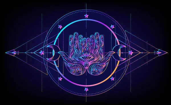 Conjunto de símbolos da Geometria Sagrada e Boo. Ayurveda sinal de harmonia e equilíbrio. Design de tatuagem, logotipo de ioga. poster, t-shirt têxtil. Astrologia, esotérica, religião. —  Vetores de Stock