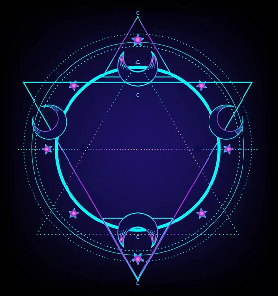 Sacred Geometry and Boo symbol set. Ayurveda sign of harmony and balance. Tattoo design, yoga logo. poster, t-shirt textile. Astrology, esoteric, religion. — Stock Vector