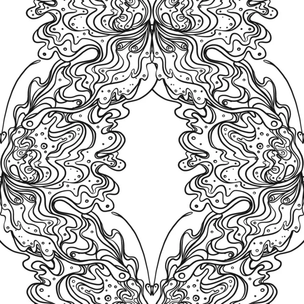 Abstract black and white seamless pattern Art Nouveau. Jugendstil. Modern background. Vector illustration. Design for wallpaper art, coloring. — Stock Vector
