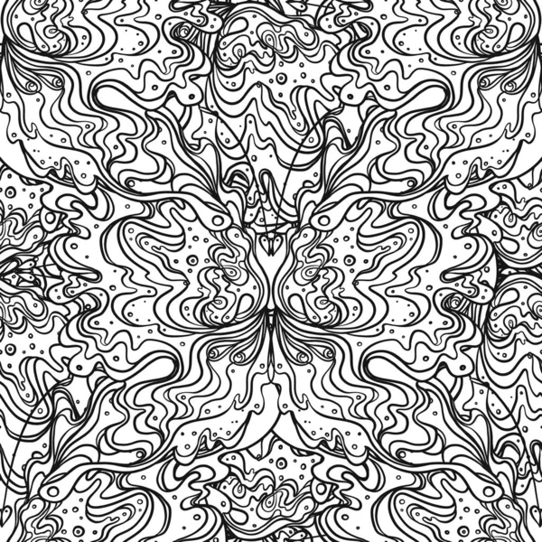 Patrón abstracto sin costura en blanco y negro Art Nouveau. Jugendstil. Fondo moderno. Ilustración vectorial. Diseño para el arte del papel pintado, colorear . — Vector de stock