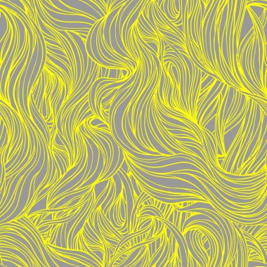 Doğal dokular. Dekoratif el çizimi süslemeli, kıvrımlı, dikişsiz desen. Sonsuz arka plan. Fırtınalı deniz çizimleri.