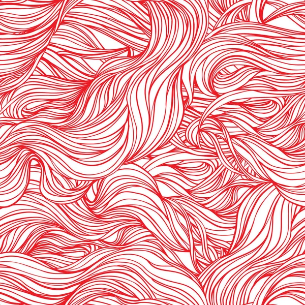 Natural texture. Decorative hand drawn doodle ornamental curly seamless pattern. Vector endless background. Stormy sea line art drawing. — Stock Vector