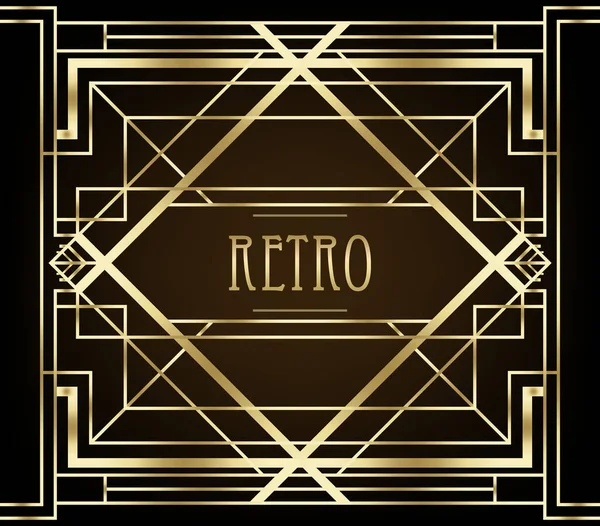 Art Deco vintage patronen en design elementen. Retro partij geometrische achtergrond set jaren 1920 stijl. Vector illustratie voor glamour party, thematisch huwelijk — Stockvector