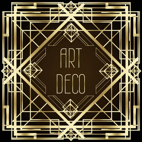 Art Deco vintage patterns and design elements. Retro party geometric background set 1920s style. Vector illustration for glamour party, thematic wedding — 스톡 벡터