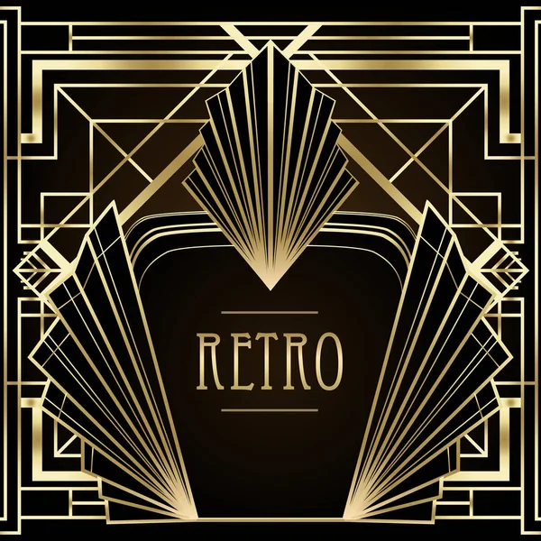 Art Deco vintage μοτίβα και στοιχεία σχεδιασμού. Ρετρό κόμμα γεωμετρικό φόντο που 1920 στυλ. Vector illustration για glamour party, θεματικός γάμος — Διανυσματικό Αρχείο
