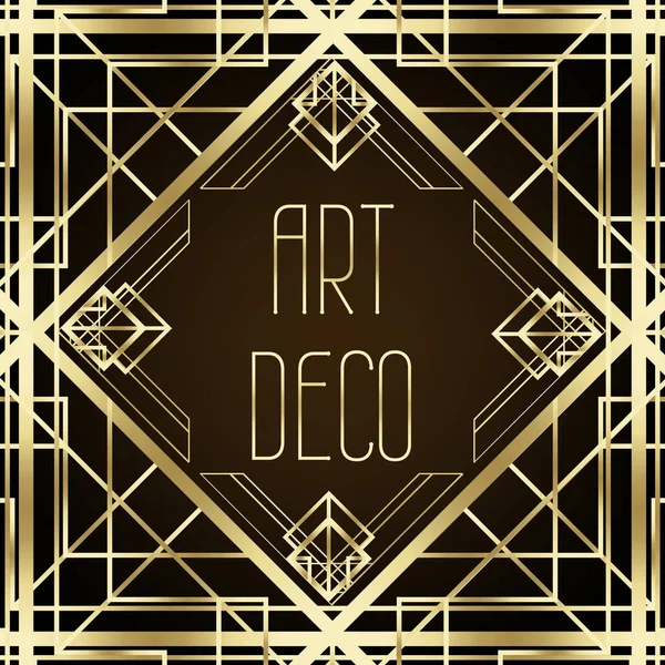 Art Deco vintage patterns and design elements. Retro party geometric background set 1920s style. Vector illustration for glamour party, thematic wedding — 스톡 벡터
