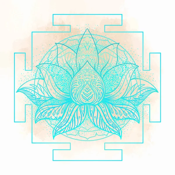 El Sri Yantra o Sri Chakra, forma de diagrama místico, escuela Shri Vidya del símbolo del tantra hindú. Elemento de diseño de vectores de geometría sagrada. Ilustración vectorial . — Vector de stock