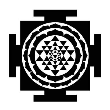 The Sri Yantra or Sri Chakra, form of mystical diagram, Shri Vidya school of Hindu tantra symbol. Sacred geometry vector design element. Vector illustration. clipart