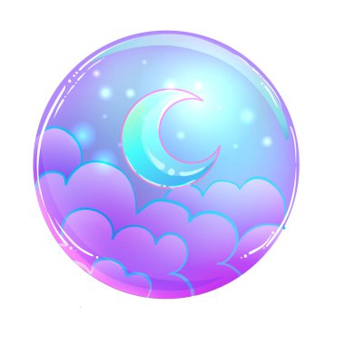 Sihirli Kristal Top beyazda izole edildi. Ürkütücü şirin vektör çizimi. Gotik tasarım, mistik sihirbaz sembolü, pastel renkler. Gelecek anlatımı.