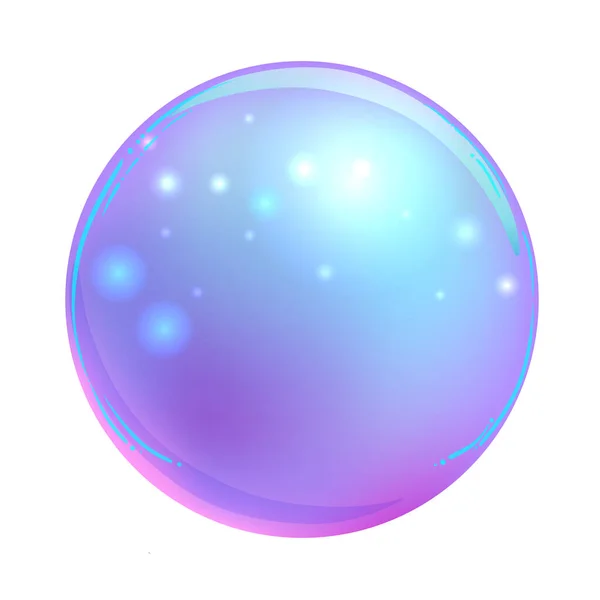 Boule de cristal magique isolée sur blanc. Illustration vectorielle mignon effrayant. Design gothique, symbole magicien mystique, couleurs pastel. Raconter futur . — Image vectorielle