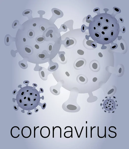 Surto de coronavírus e fundo de influenza coronavírus. Coronavirus 2019-nCoV (em inglês). Risco médico pandémico, imunologia, virologia . —  Vetores de Stock