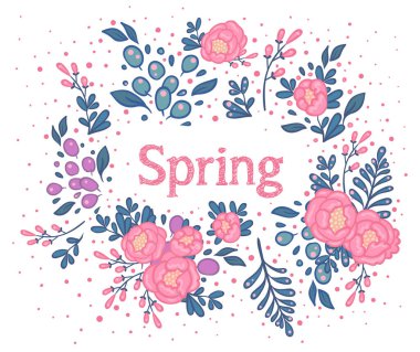 Yapraklı gül desenli çiçekli el çizimi. Dövme çiçek tasarım elementi. Serbest çizim biçiminde izole vektör illüstrasyonu.