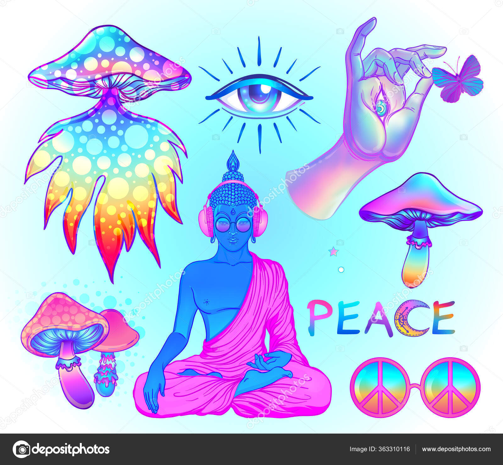 Psychedelic Spiritual Stickers Mandala Stickers Sacred 