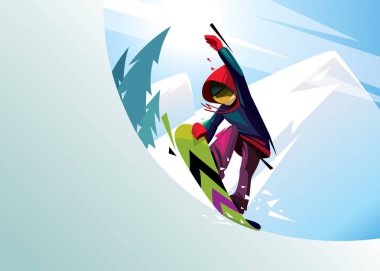 Snowboard vektör binici 