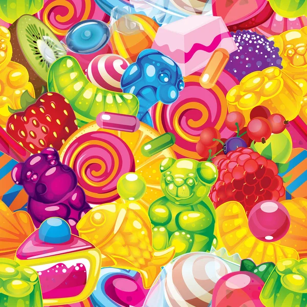 Vector seamless pattern sweet candy — Stock Vector