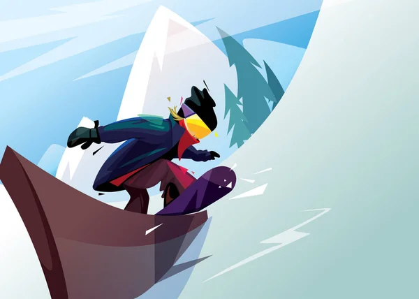 Snowboard vector rider — Vector de stock