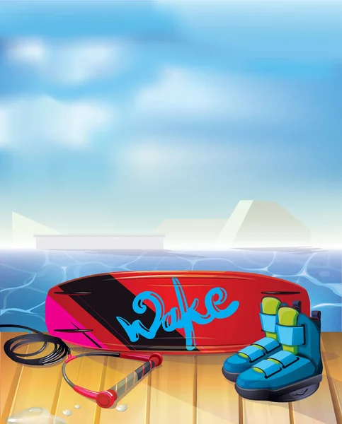 Wake boarding park illustration vectorielle — Image vectorielle