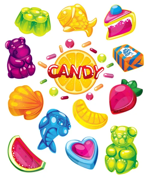 Jelly candy vector sweet set Royalty Free Stock Vectors