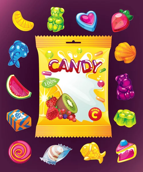 Candy jelly vector set Stock Illustration