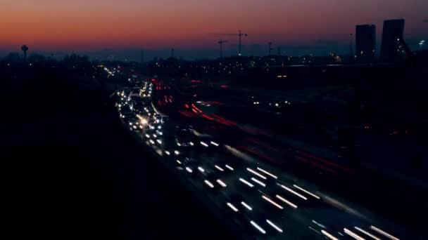 高速交通とスカイライン — ストック動画