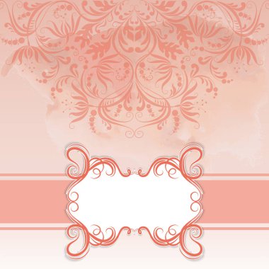 Çerçeve ve suluboya arka plan üzerinde süslü