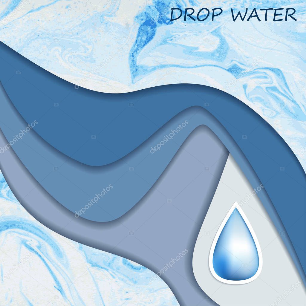 Template with drop water for design