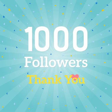 1000 takipçi bayrağı. Sosyal ağlar için resim