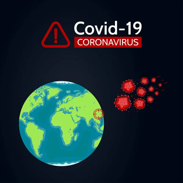 Wuhan virüsü taşıyıcı bilgisi. Çin 'de Coronavirus. Covid 19 — Stok Vektör