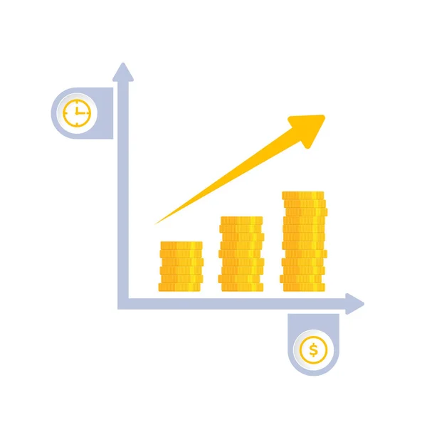 Banking term deposit. Infographics of future income growth — Stock Vector