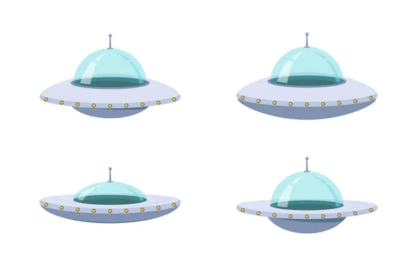 Ufo Vektor Som Tecknad Stil Utomjordiskt Rymdskepp För Rymddesign — Stock vektor