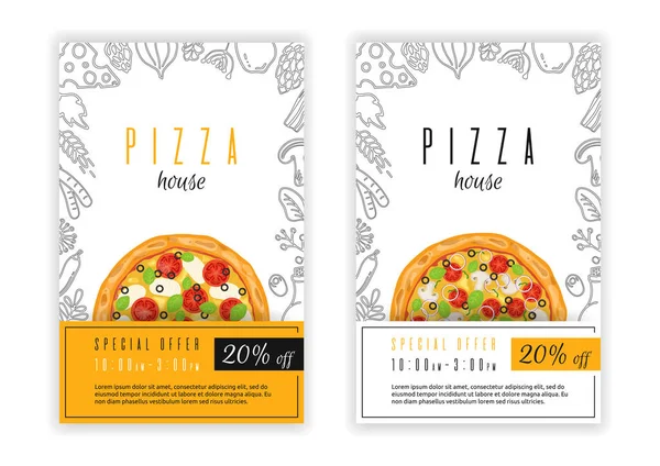 Pizzeria-Flyer, Banner oder Plakatvorlage — Stockvektor