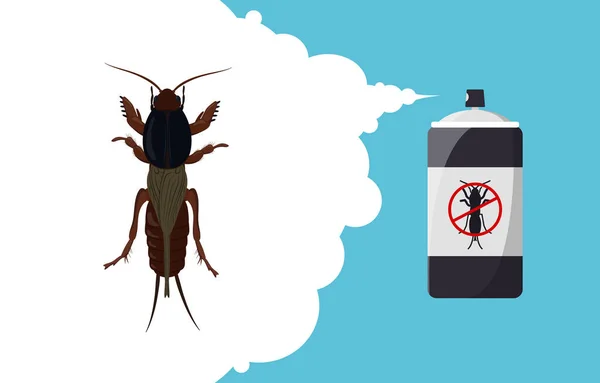 Mole cricket repellent banner konseptet. Insektspray-aerosol. Flaske med insektmiddel og insektmiddel – stockvektor