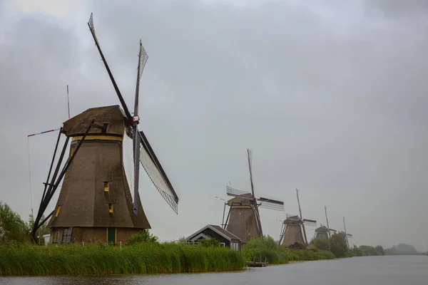 The traditional Dutch windmills of Kinderdijk