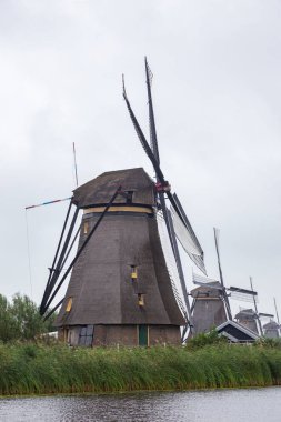 Kinderdijk 'in geleneksel Hollanda yel değirmenleri