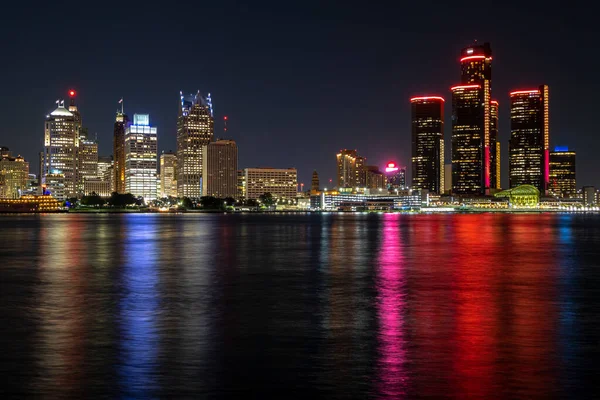 Detroit skyline and the river