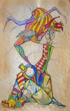                          Harlequin & dansçı kübizm portresi                                 