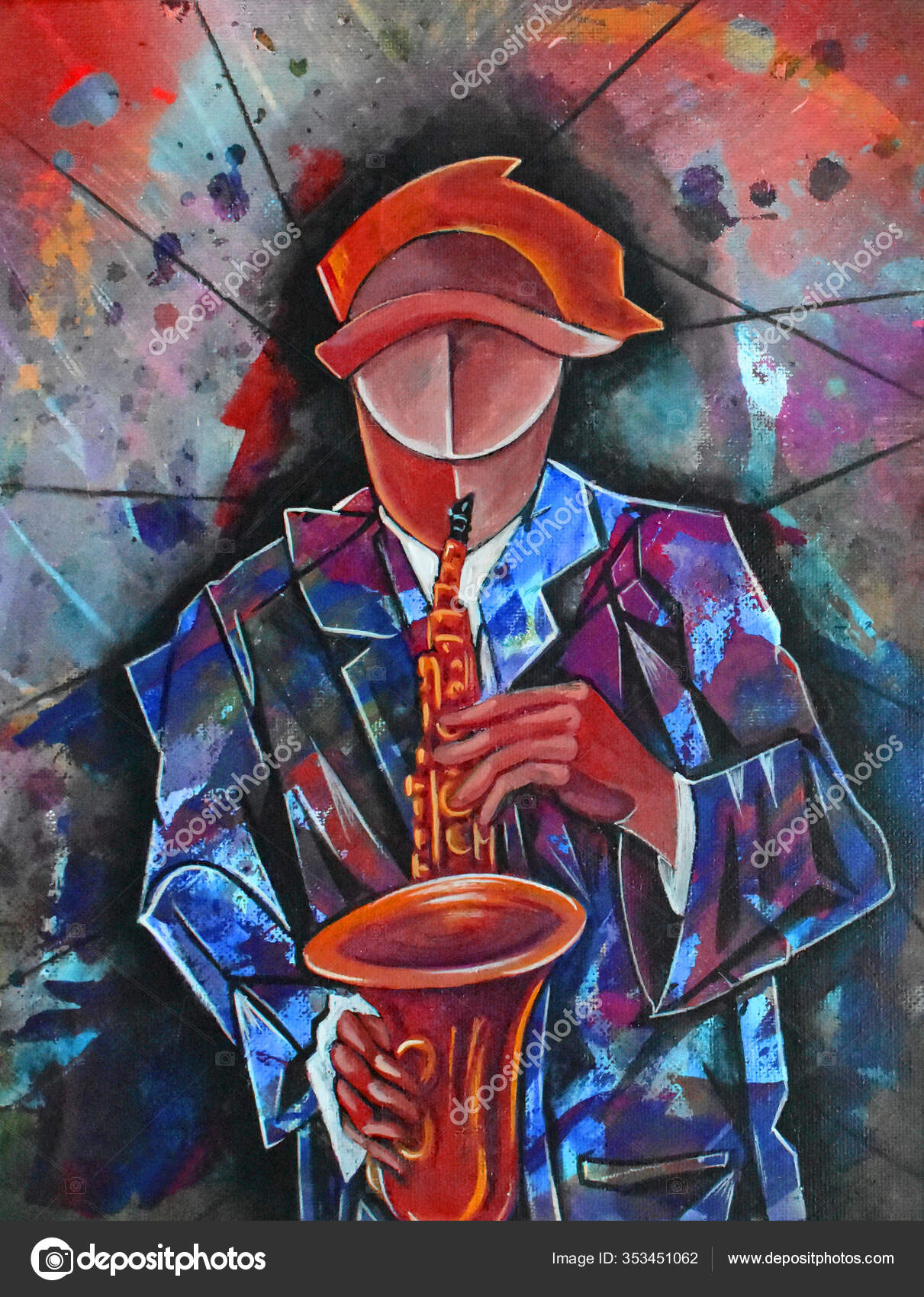 Cubiste Surr aliste Musicien Peinture Design Abstrait Cubiste Surr aliste Musicien Peinture Design Abstrait