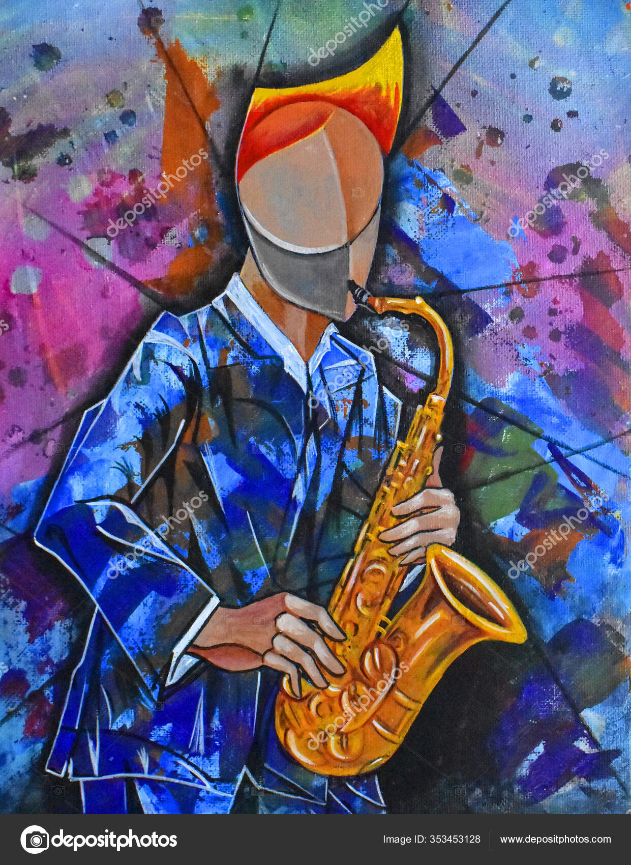 キュビズムシュールレアリズム音楽家絵画現代抽象的なデザイン