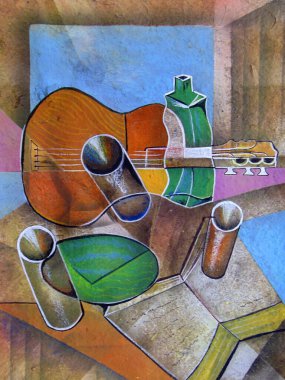 Kübizm natürmort boyama. Picasso Tarzı Sanatı.
