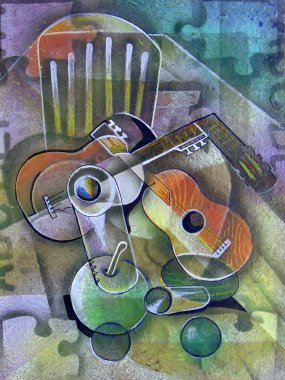 Kübizm natürmort boyama. Picasso Tarzı Sanatı.