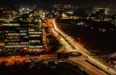 Pune India 'da gece manzarası.