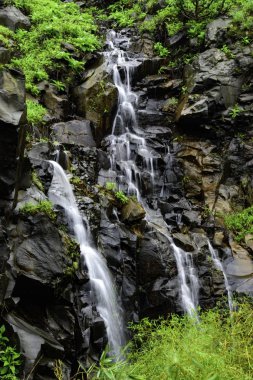 Pune India yakınlarındaki Tamhini 'de muson manzarası. Muson Haziran 'dan Eylül' e kadar Hindistan 'da yıllık yağmur mevsimidir..