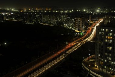 Pune India 'da gece manzarası.