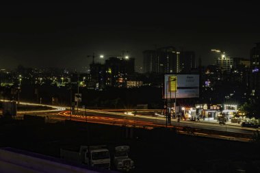 Pune India 'da gece manzarası.