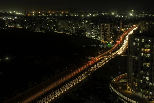 Cidade Noturna Pune Índia — Fotografia de Stock